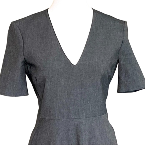 ZARA Women’s Midi A-Line Short Sleeve Dress Size S Heather Grey Light Stretch - Picture 3 of 6